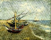 Vincent Van Gogh fiskear pa stranden vid saintes-mariesbat oil painting reproduction